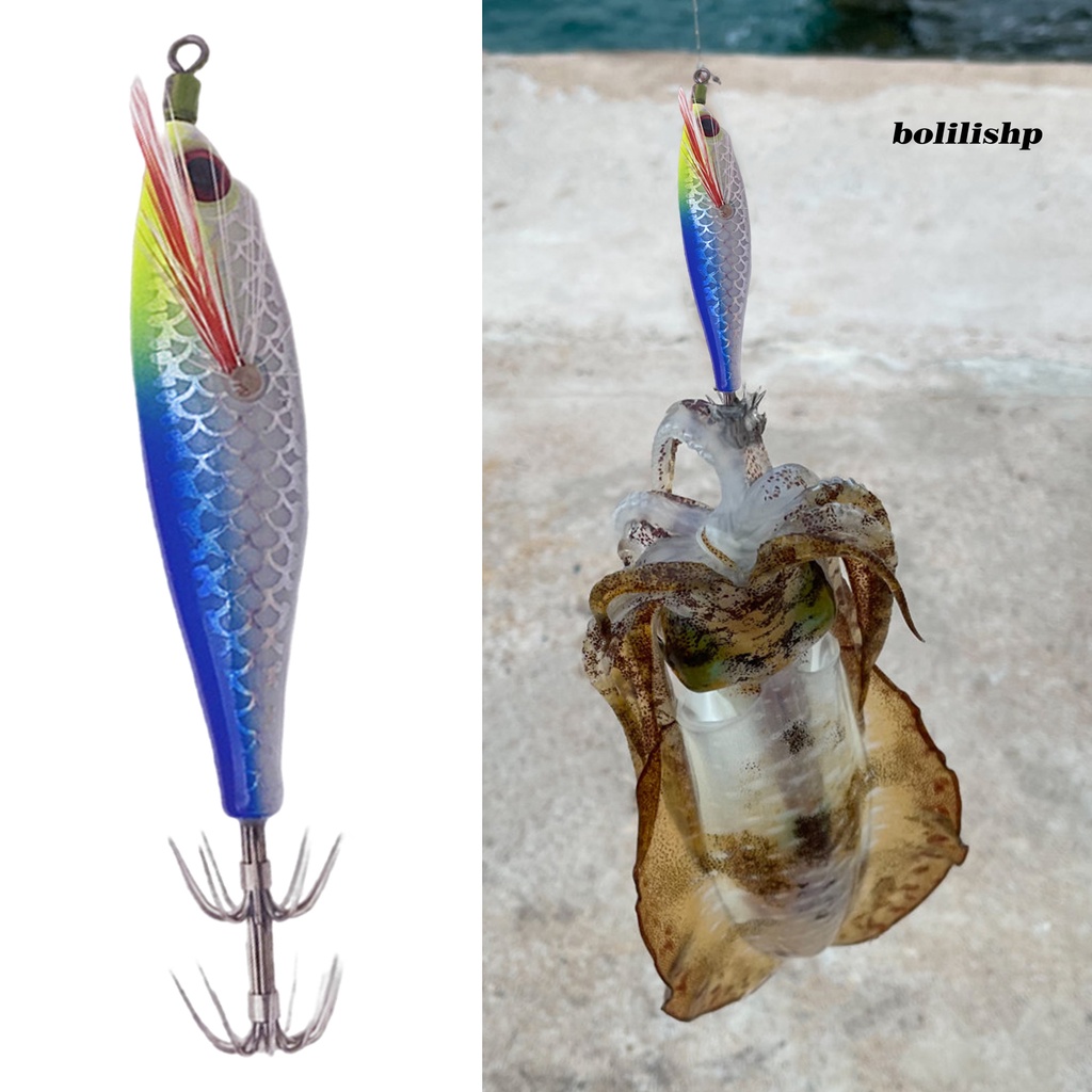 Bo-5g/8cm Umpan Udang Kayu Luminous Realistis Mata Ikan Kait Tajam Warna Cerah Hidup Memancing Universal Cumi Kait Jigging Umpan Udang Buatan Wobblers Untuk Memancing Di Laut