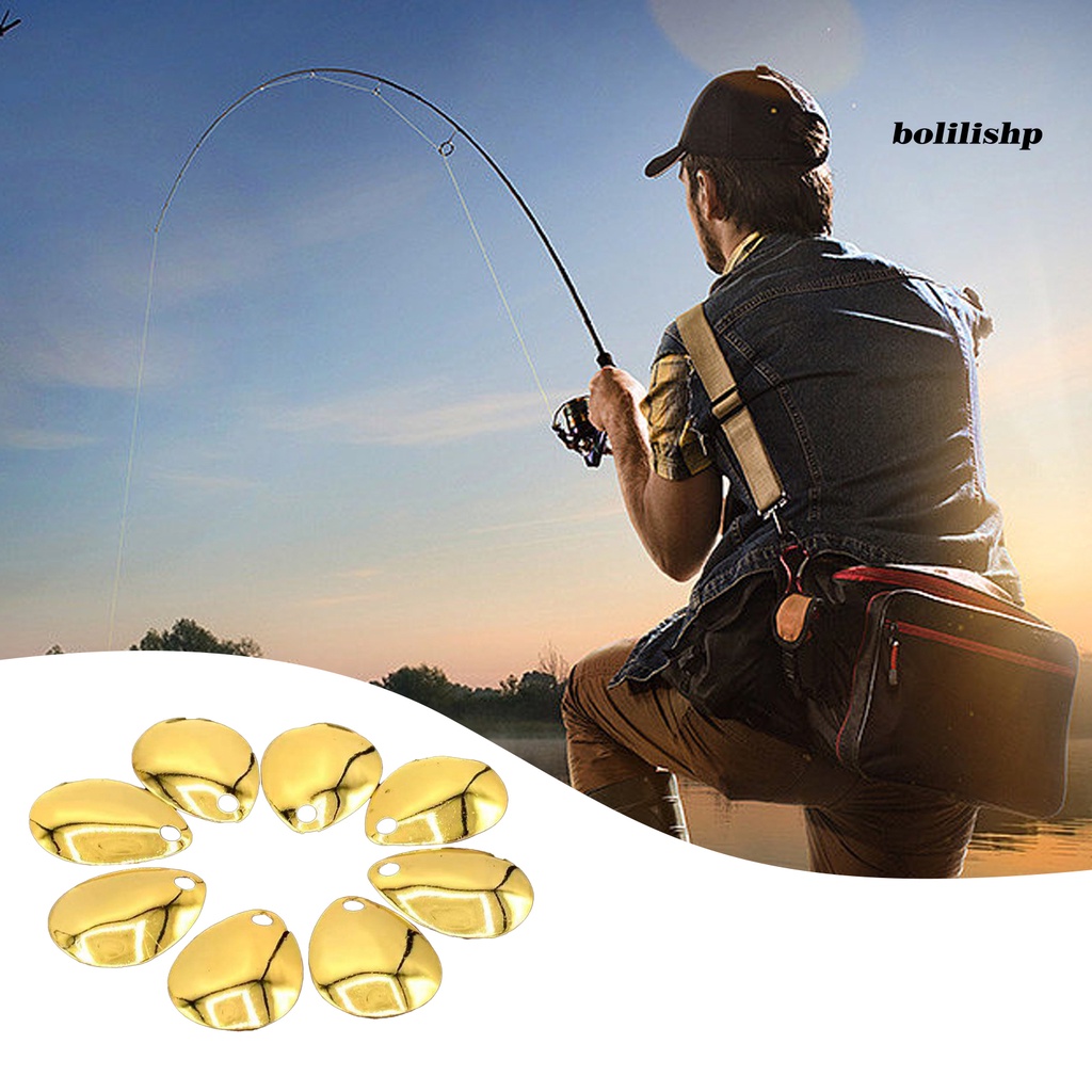 Bo-50pcs Spinner Blades Warna Terang Mudah Spin Finishing Halus Aplikasi Lebar Anti Karat Penarik Pancing Compact Fishing Spoon Spinner Blades Peralatan Memancing