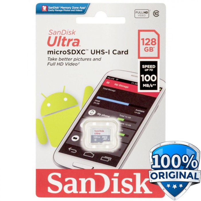 Micro SD Sandisk 128GB Clas. 10 Original