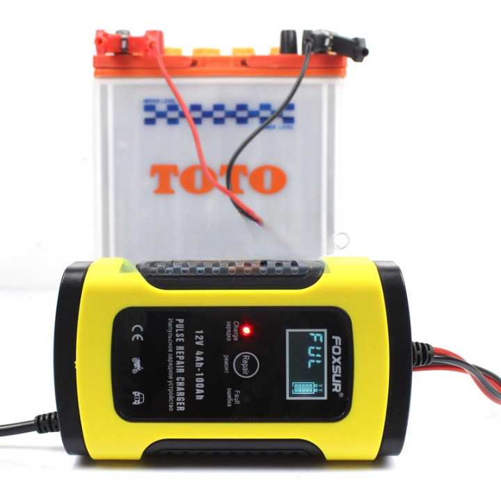 FOXSUR Charger Cas Baterai Aki Mobil Motor SUV Repair Pulse 12V 5A - FOX7