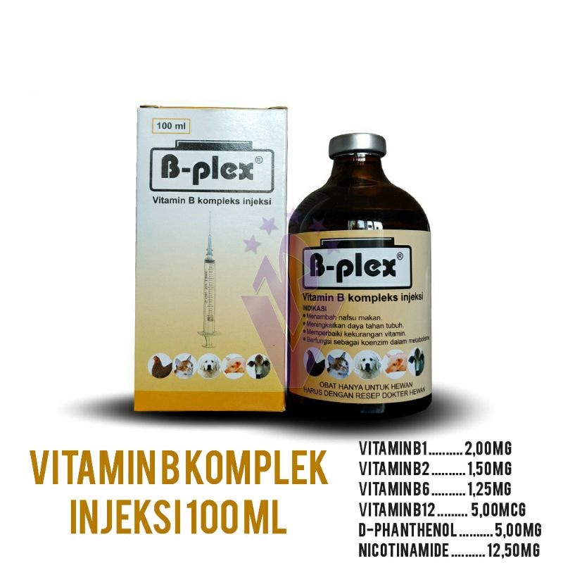 JUAL B-PLEX 50 ML 100 ML INJ INJEKSI PYRIDAM VITAMIN B COMPLEX + B12 B KOMPLEKS UNTUK HEWAN TERNAK