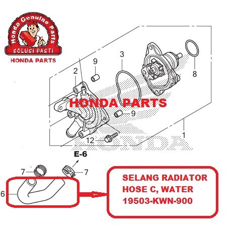 SELANG RADIATOR C HOSE C WATER VARIO 125 LAMA 19503-KWN-900