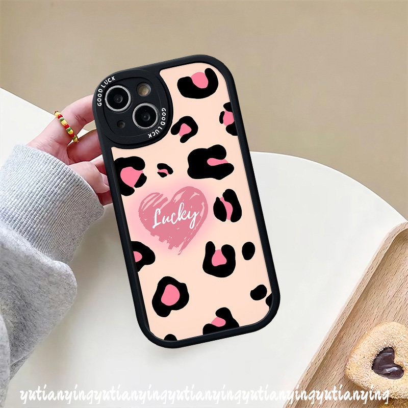 Art Love Heart Soft Case Untuk Realme C53 C15 C25Y C21Y C35 C11 C30 C20 C55 C31 C20A C17 C12 C25s C21 GT C2 C3 6i 6s 5 6 8 10 Pro+5i 7i 8Pro 5 8i 9i Fashion Leopard Sarung Print