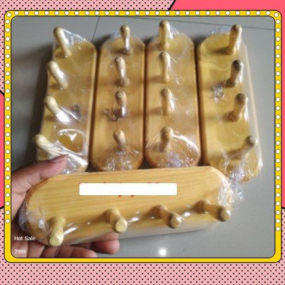 gantungan kunci kayu / gantungan dinding kayu 4 kait custom / kapstok baju unik / kapstok serbaguna