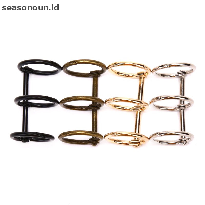 Seasonoun 2Pcs Metal 3Rings Loose Leaf Paper Binder DIY Membuat Notebook Album Scrapbook.