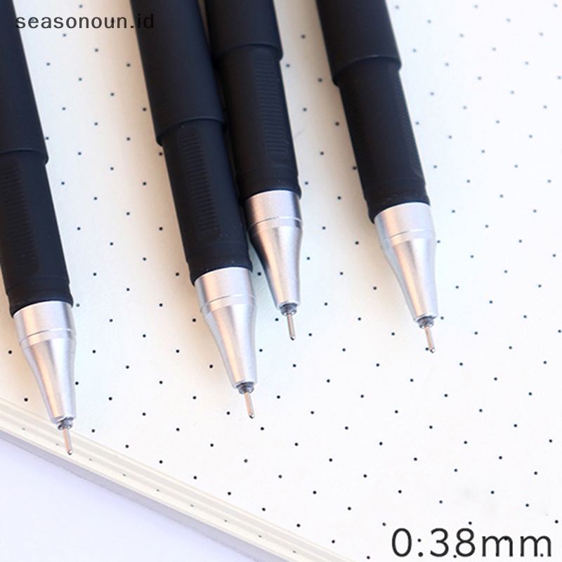 Seasonoun 10pcs Pen Bola Tinta Cair Bening 0.5 0.38mm Kualitas Tinggi Untuk Kantor Sekolah Siswa.