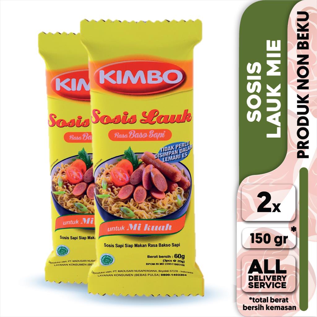 KIMBO Sosis Lauk Rasa Baso Sapi Twin Pack