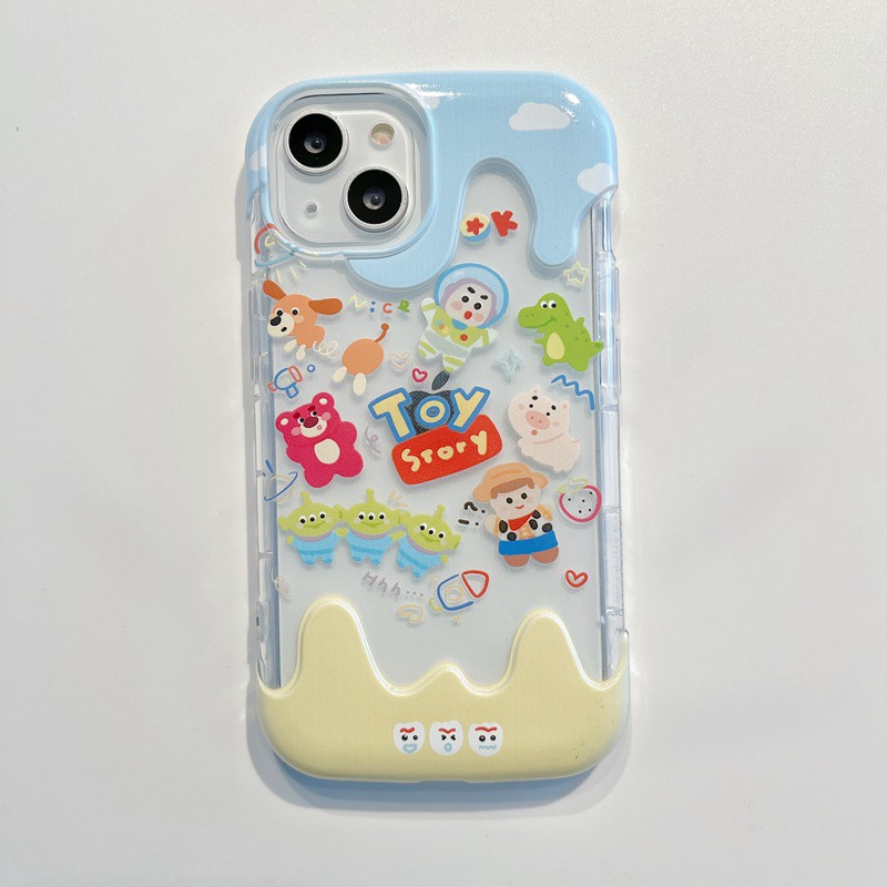 【3D Ice Cream】Cute Clear Toy Story Soft Case IPhone 7 8 Plus XR XS Max 11 12 13 14 Pro Max 14 Plus for Women Girl Gift Cartoon Disney