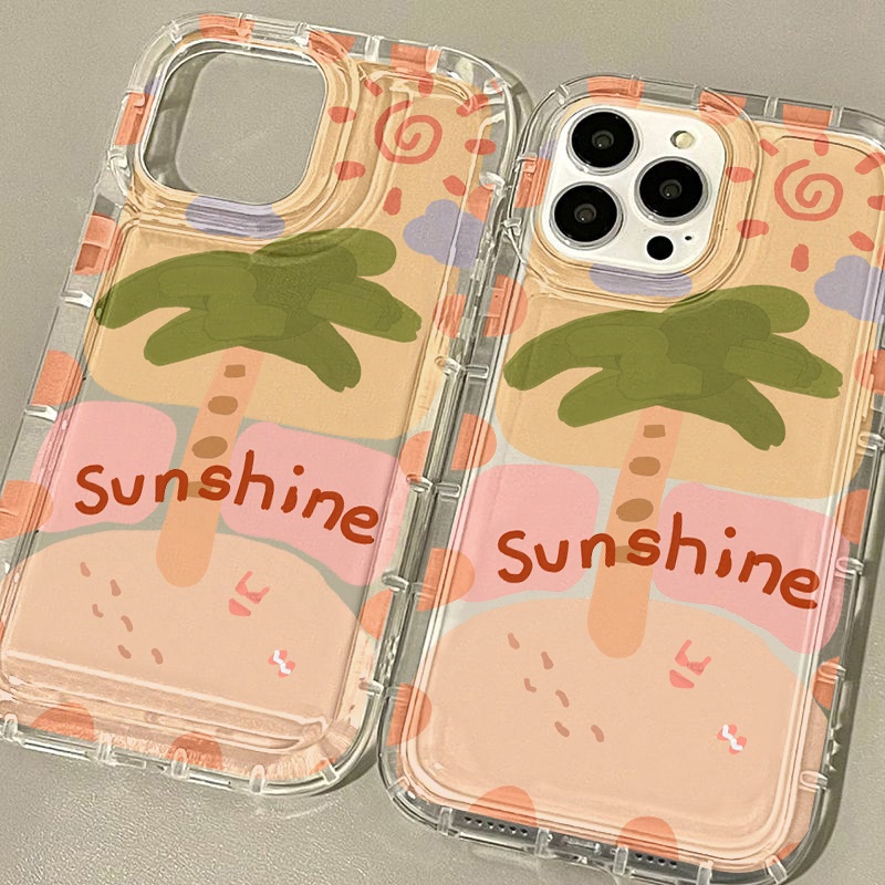 IPHONE Case Sunshine Musim Panas Kompatibel Untuk Iphone7Plus8Plus6 Plus11 14 13 12 Pro MAX XR X XS MAX SE Airbag Shockproof Cover