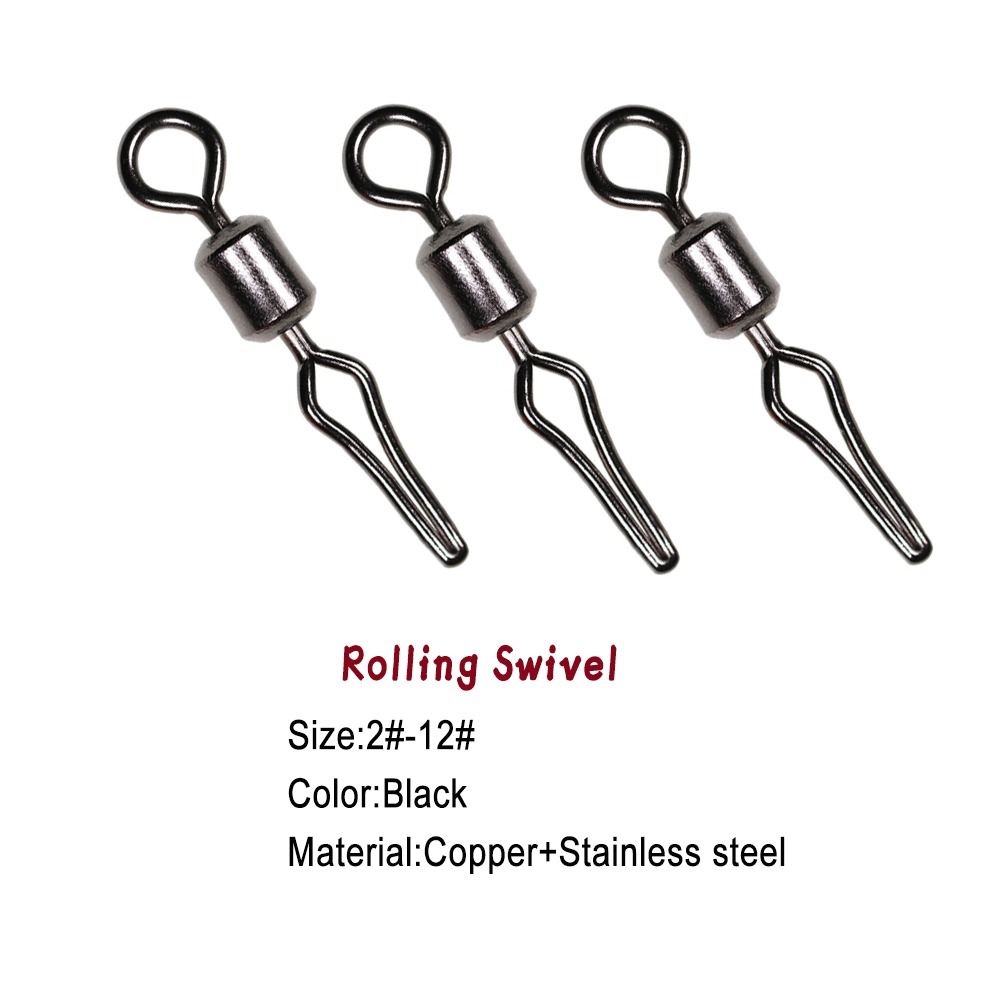 Agustina Putar Dengan Klip Garis Samping 100pcs Alat Pancing Gaya Amerika Sub Penjepit Dengan Snap Fishing Tackle Rotating Swivel Penjepit Amis