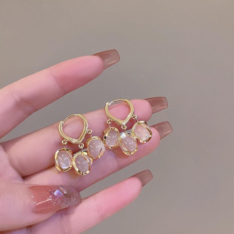 RRNS 227 Anting Hijab Wanita Tusuk Mutiara Kristal Women Earrings Korea Aksesoris Fashion