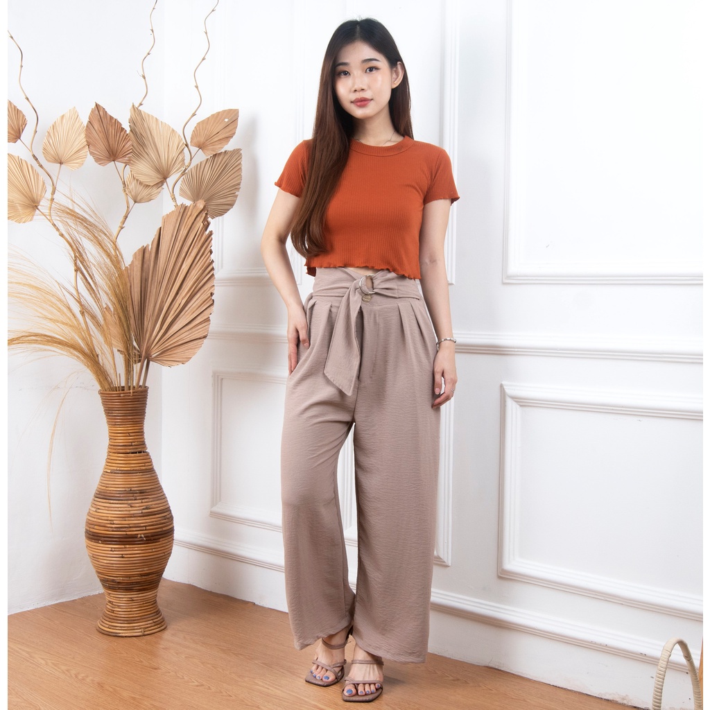 Terbaru- Celana Kulot Highwaist Ravi Pants Wanita Celana Cullote Panjang