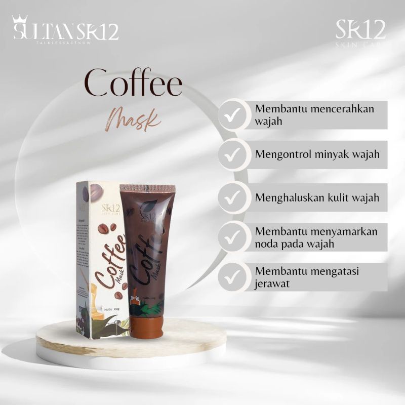 SR12 Masker Wajah Coffee Mask Masker Kopi Menghilangkan Flek Hitam Masker Wajah Kopi Masker Wajah Ko