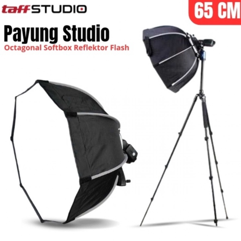 TaffSTUDIO Payung Studio Octagonal Softbox Reflektor Flash 65CM - KS65