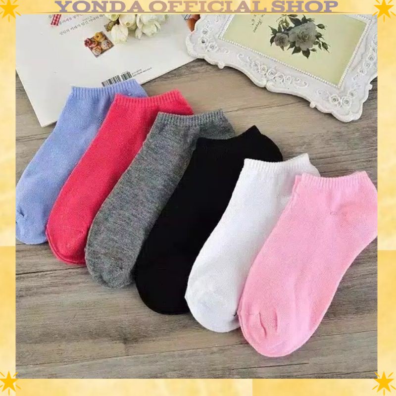 Kaos Kaki Polos Semata Kaki Kaos Kaki Ankle Bahan Spandex Lembut Cute Short Socks