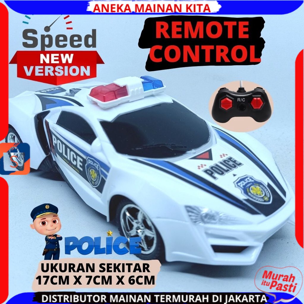 Mainan Anak Mobil Polisi Remote Control Police Sport Car  Rc Polisi Police Remote Control New Versi PR-17790