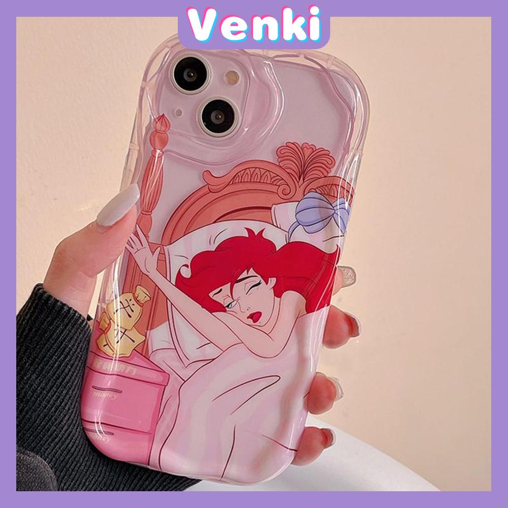 VENKI - For iPhone 11 Phone Case Curved Edge Wave Case Glossy Black TPU Airbag Shockproof Camera Case Cute Cartoon Character Compatible with iPhone 14 13 Pro max 12 Pro Max xr xs