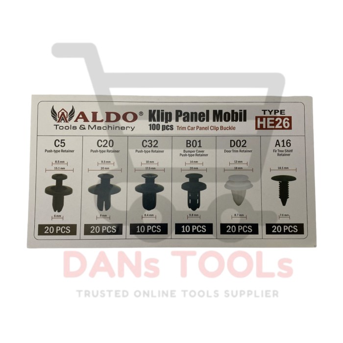 Klip Panel Mobil 100 Pcs - Kancing Baut Klip Pengencang Panel Doortrim