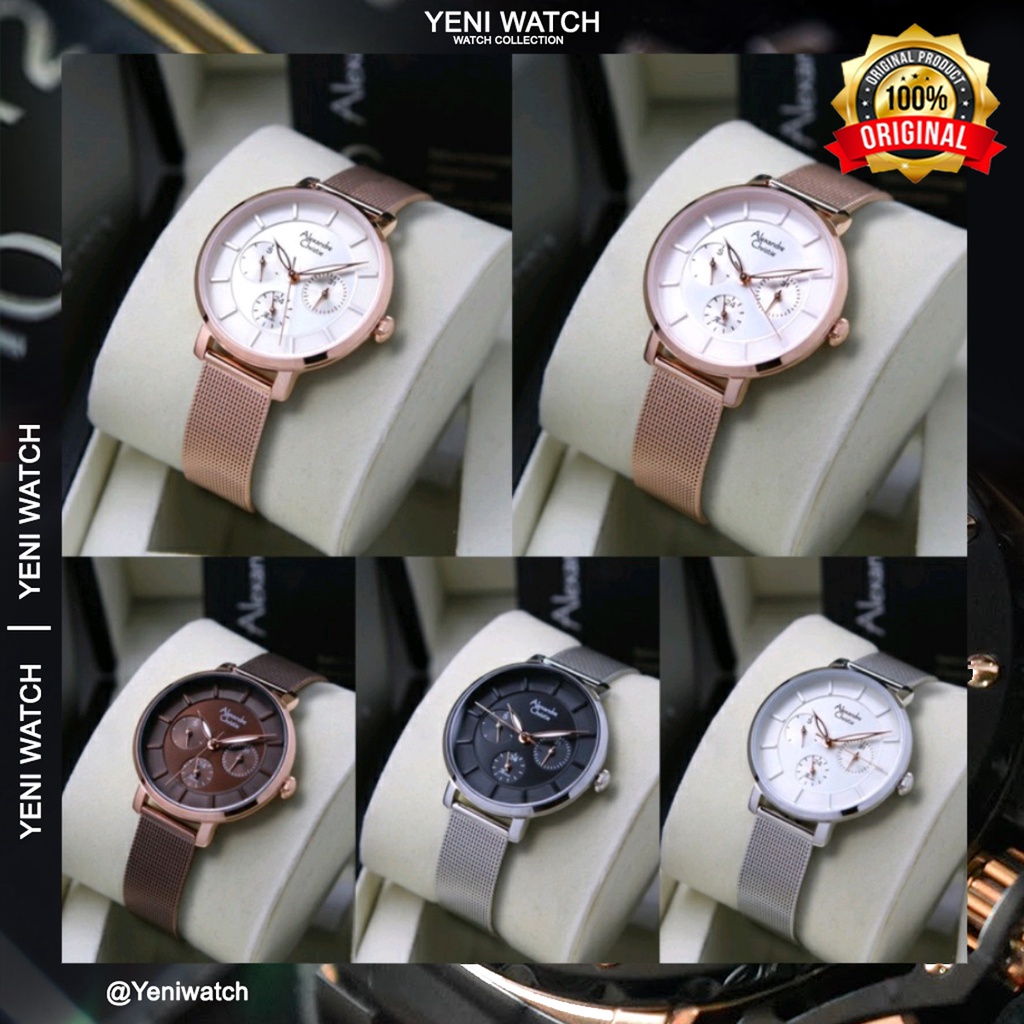 Alexandre Christie Ac 2a55 / AC2A55 Jam Tangan Wanita Original Garansi Resmi 1 Tahun