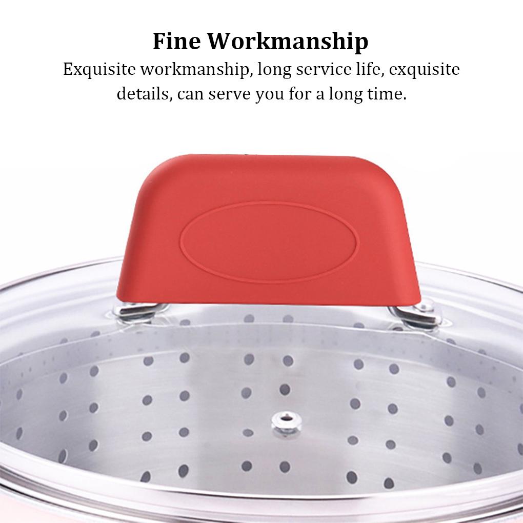 3buah Pegangan Pelindung Tahan Panas-Terisolasi Anti-Cacat Panci Grip Lengan Alat Panci Silikon Tahan Aus Aksesori Dapur Toko