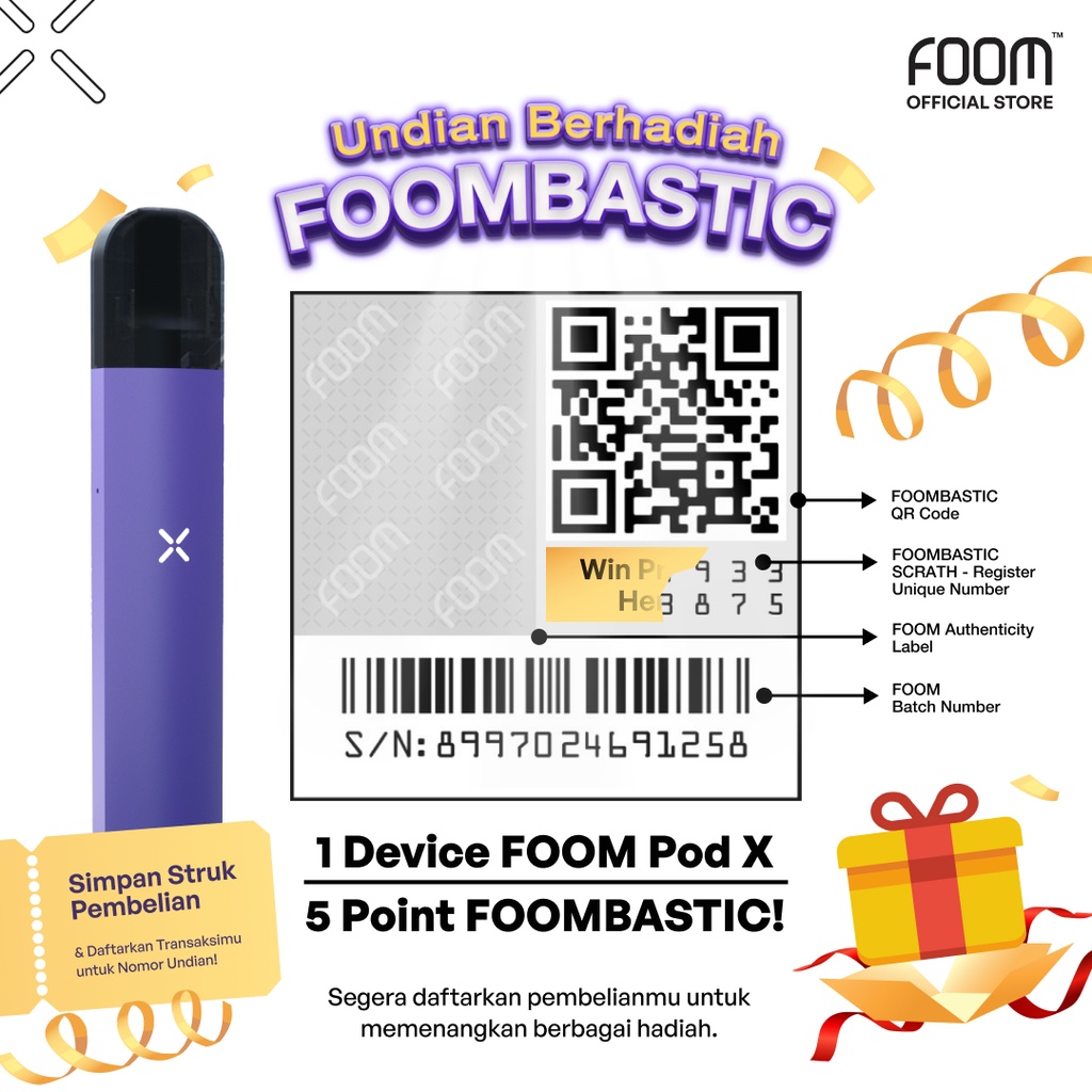 FOOM POD X WILD PURPLE BUNDLING LIQUID - Strawberry Ice Cream (15 mL)