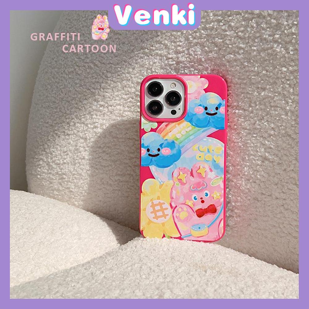 VENKI - For iPhone 11 iPhone Case Candy Case Red Glossy TPU Soft Case Shockproof Protection Camera Cute Cartoon Graffiti Compatible with iPhone 14 13 Pro max 12 Pro Max xr xs max