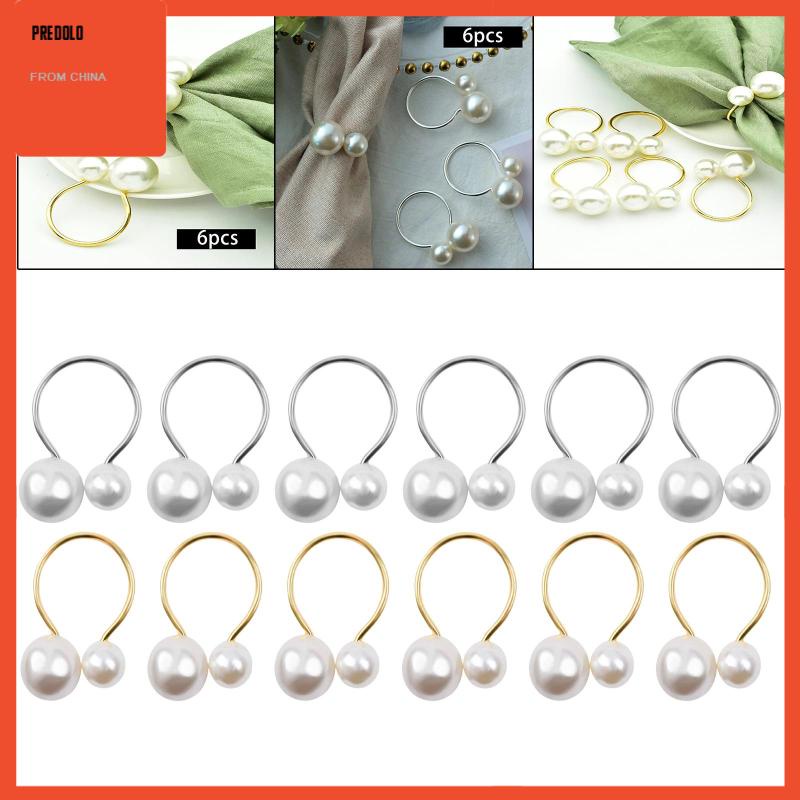 [Predolo] 6buah Cincin Serbet Modern Napkin Buckle Holder Untuk Pesta Liburan Pernikahan