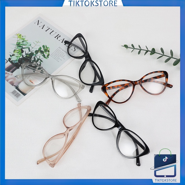 TIKTOK - D6125 Kacamata Korea Wanita / Cat Eye Eyeglasses / Kacamata Wanita Gaya Retro / Kacamata Anti UV / Kacamata Anti Radiasi F5538