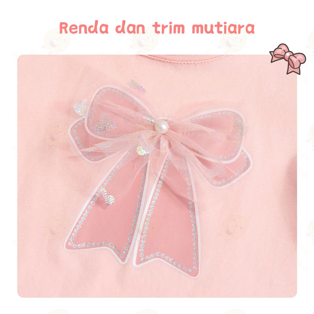 Lacoo Baju anak perempuan motif kupu-kupu Kaos anak cewek pendek Pakaian baju bayi