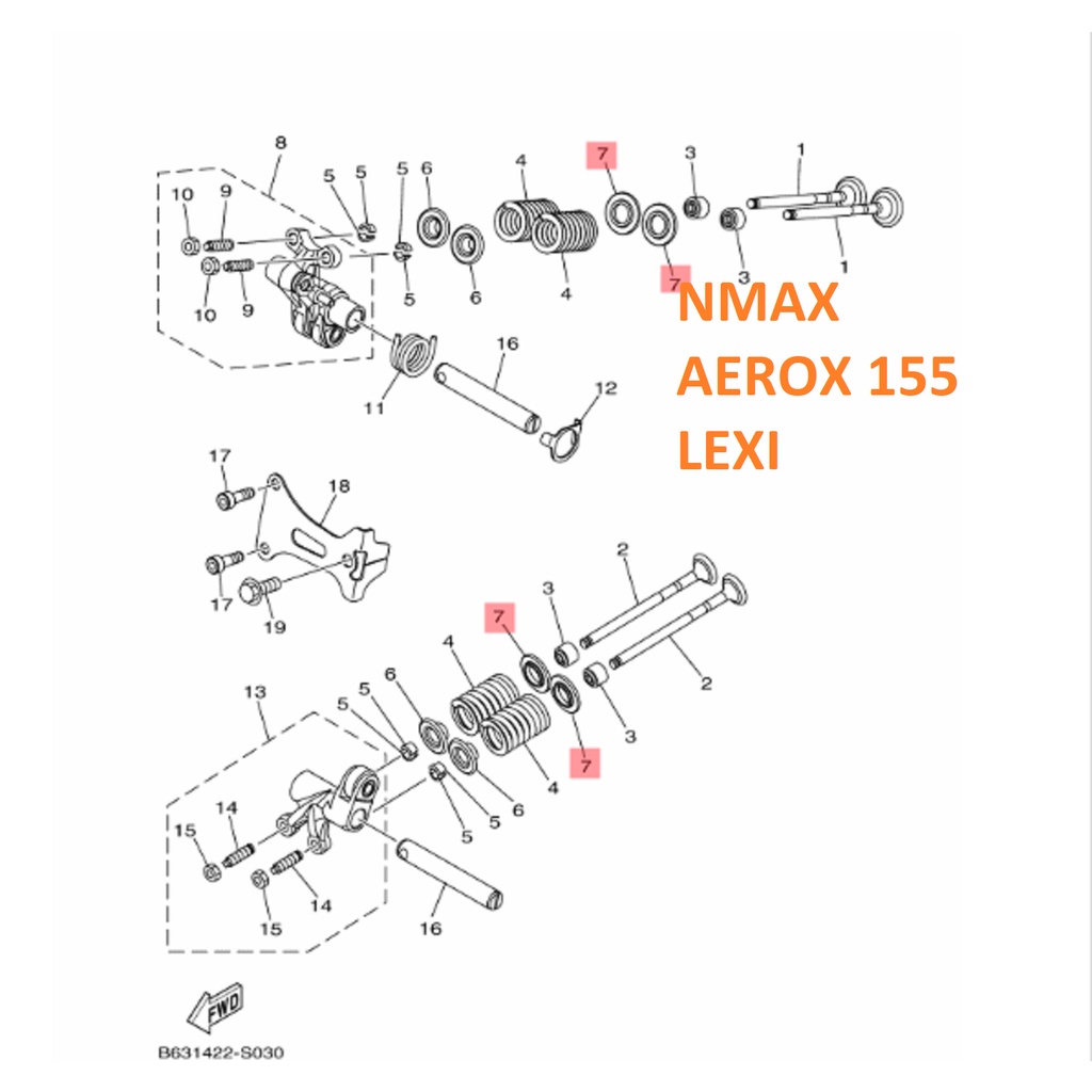RING PER KLEP BAWAH NMAX N MAX AEROX 155 LEXI R15 V3 V4 R15M CONNECTED MT15 XSR VIXION R WR 155 ORIGINAL YGP 50C-E2126-00