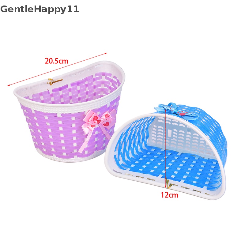 Gentlehappy 1pc Keranjang Sepeda Anak Bike Plastik Rajut Busur Simpul Depan Tas Handmade id