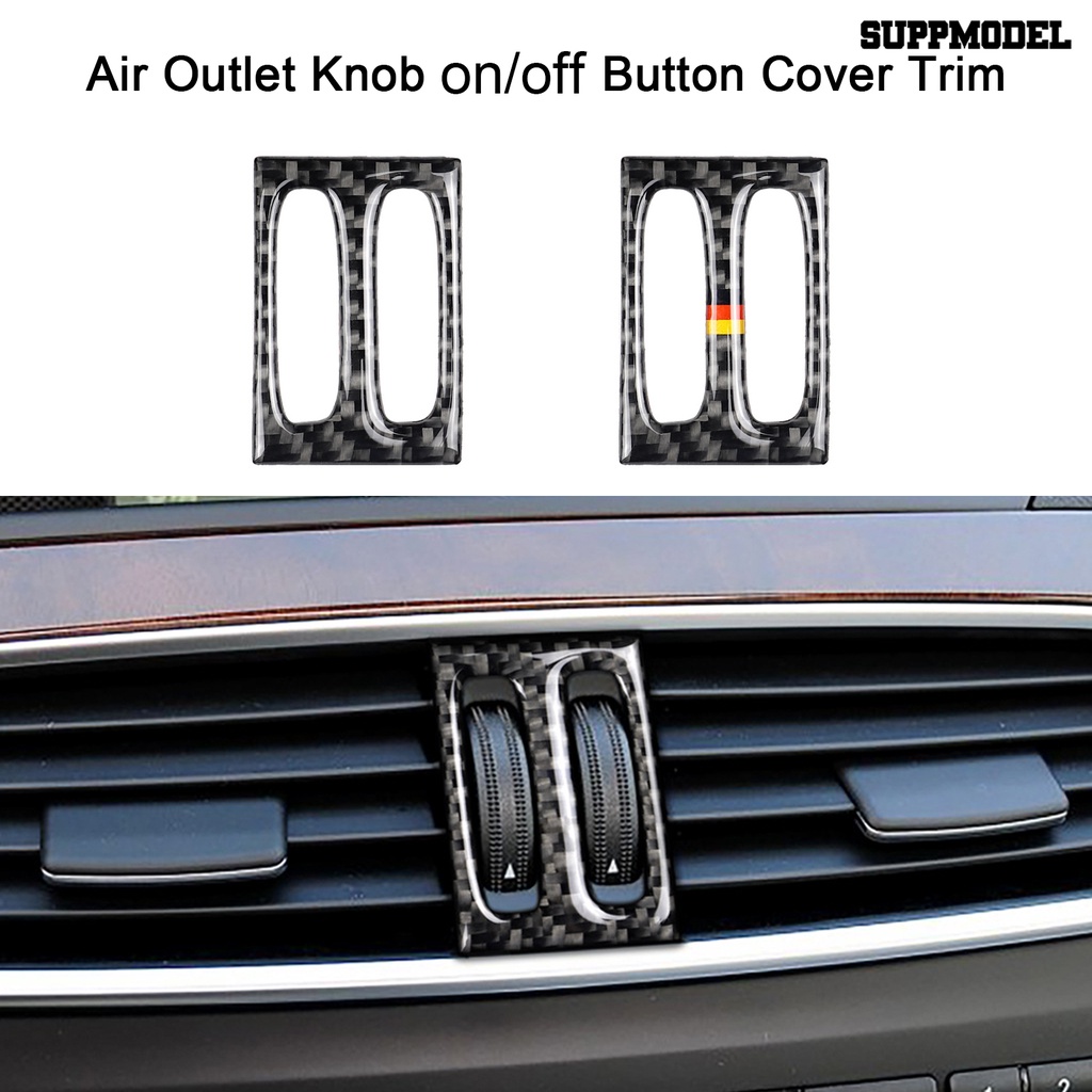 [SM Otomatis] Stiker Kontrol Stopkontak Udara Serat Karbon Mengkilap Hias Mobil Center Control Air Conditioner Outlet Knob Sticker Untuk W204 C-Class Lama