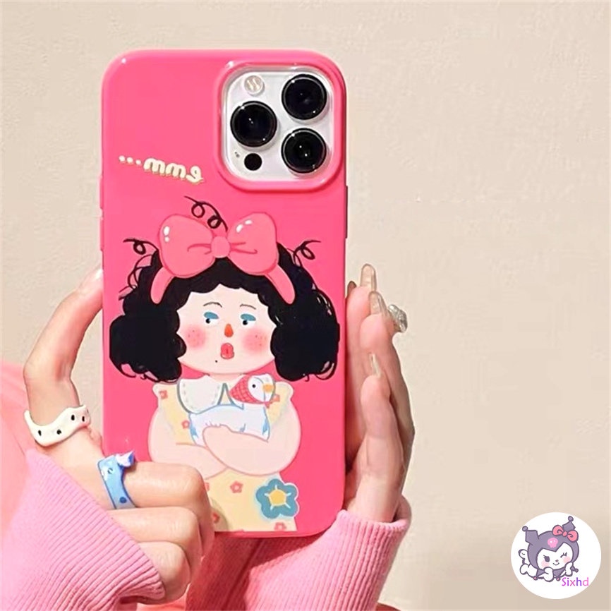 IPHONE Kompatibel Untuk Iphone14 13 12 11 Pro Max SE 2020 X Xr Xs Max8 7 6Plus Lucu Menyenangkan Gadis Gemuk Ponsel Silikon Case Lembut Anti Jatuh Pelindung TPU Cover XJJJJ