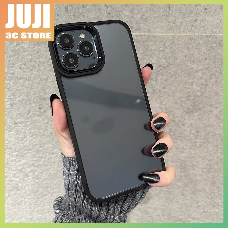 Juji Metal Lens Protection Case Iphone 14 Pro Max13 12 11 Pro Max Transparan Premium Mewah Hard Case Casing Perlindungan Shockproof