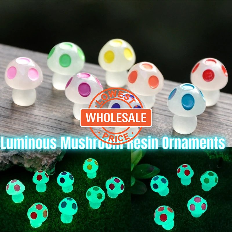 [Harga Grosir] Mini Bercahaya Hewan Dekorasi 3D Resin Mikro Lanskap Aksesoris Noctilucent Hewan Mobil Dekorasi Rumah Tanaman Pot Dekorasi Lucu Glow Jamur Ornamen