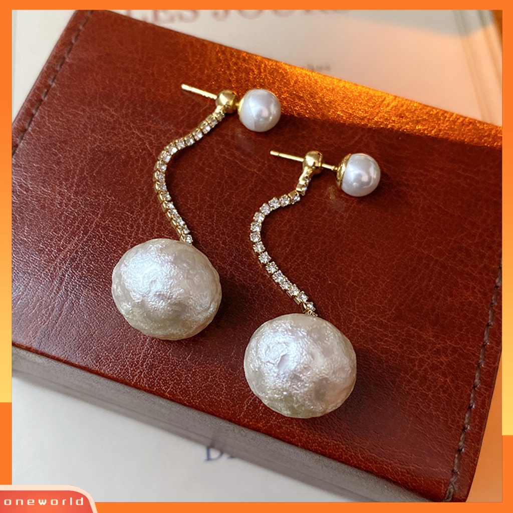 [ONE] 1pasang Anting Pejantan Mutiara Imitasi Antik Elegan Panjang Berlian Imitasi Rumbai Wanita Menjuntai Drop Earrings Fashion Perhiasan Aksesori Hadiah Yang Sempurna