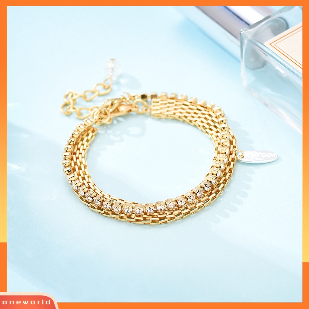 [ONE] Wanita Gelang Berlian Imitasi Desain Kepribadian Yang Dapat Disesuaikan Electroplating Menghias Wanita Transparan Gelang Perhiasan Aksesori