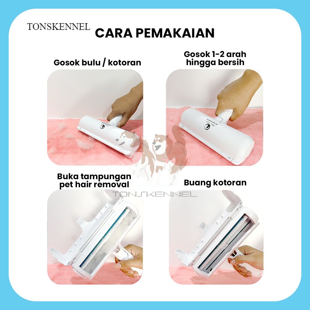 Olive Care Pembersih Bulu Kucing/Anjing PET HAIR REMOVAL yaitu Lint Roller Portable Jangka Panjang (Lifetime Use) untuk Pembersih Baju/Pakaian, Sofa, Tempat Tidur dll