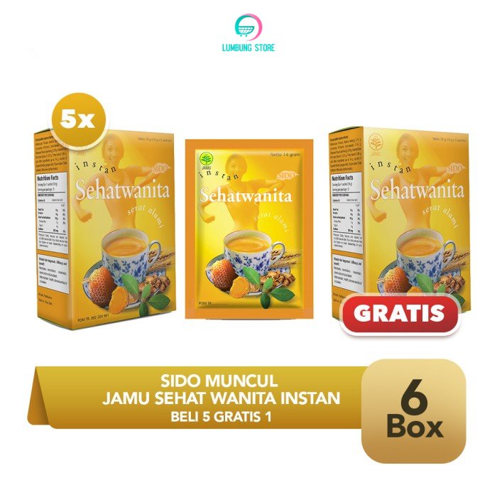

Sido Muncul Jamu Sehat Wanita Instan 5x5's - Buy 5 Get 1