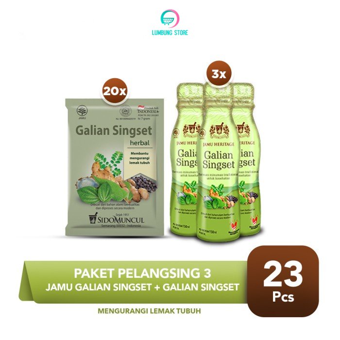 

Paket Pelangsing 3 - Jamu Galian Singset 20's + Galian Singset 3x150ml