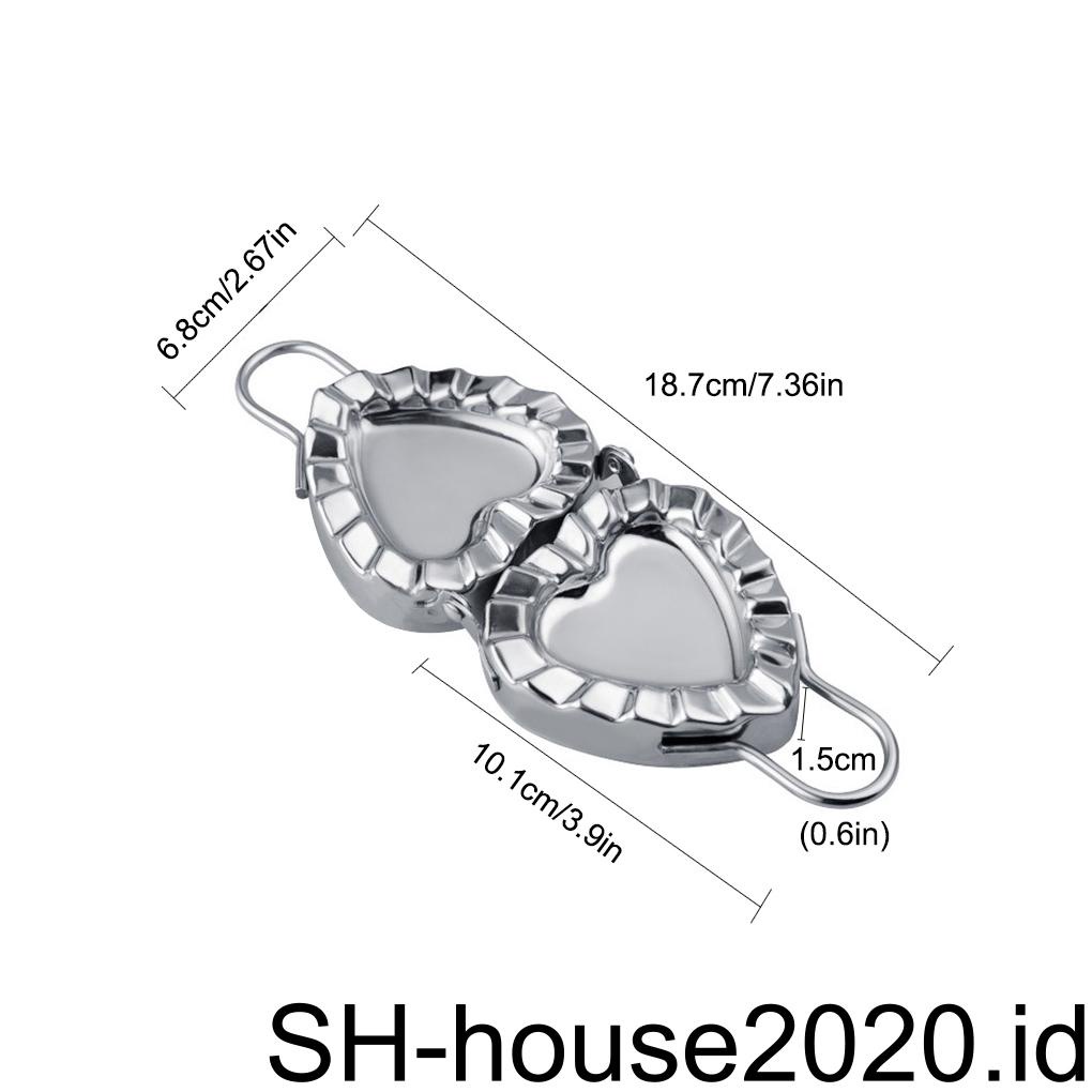 Dumpling Maker Cetakan Stainless Steel Portable Peralatan Berbentuk Hati Dilipat DIY Cetakan Makanan Cina Untuk Pie Pancake Ravioli
