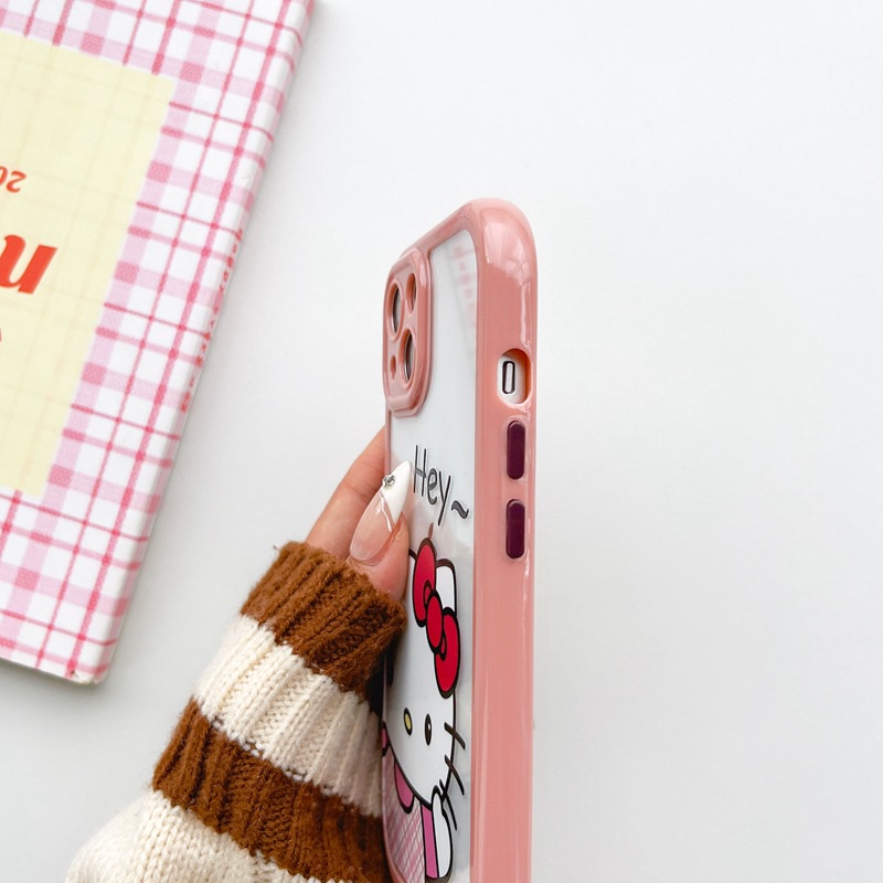 All New Cream Non-slip Camera Protect Soft Case IPhone X XR XS Max 11 12 13 14 Pro Max Women Girl Pretty Cute Kuromi Sanrio Melody Cartoon Phone Case Purple