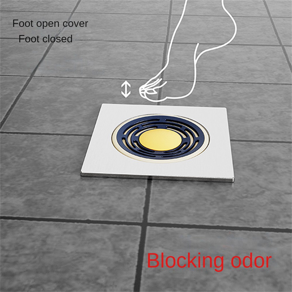 Artipenghilang Bau Lantai Pembuangan Air Toilet Pembuangan Serangga Pedal Tekan Sealing Plug Shower Drain Stopper Kamar Mandi Lantai Pembuangan Anti-bau Artefak