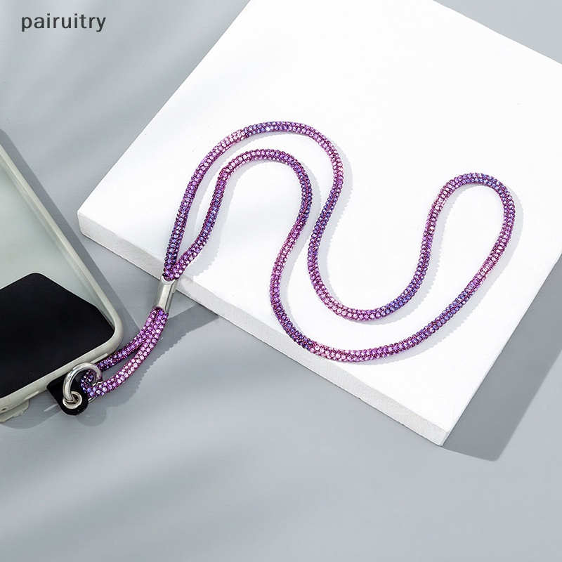 Prt Berlian Imitasi Adjustable Phone Lanyard Detachable Neckband Cord Lanyard Tali Leher PRT