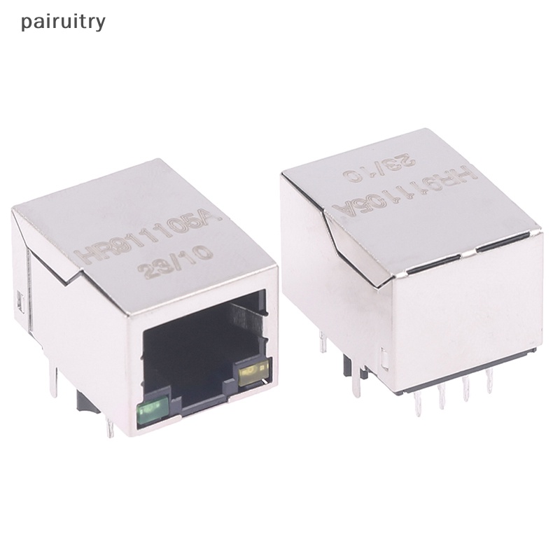 Prt 2PCS HR911105A Ethernet Interface RJ45 Trafo Jaringan 100M Single Port RJ45 Connector PRT