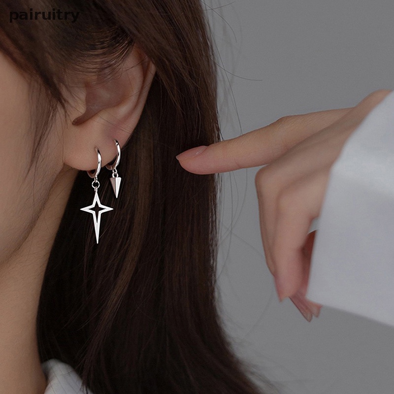 Prt Anting Perak Fashion Asimetris Cross Cone Hoop Earrings Untuk Wanita Perhiasan Hari Ibu PRT