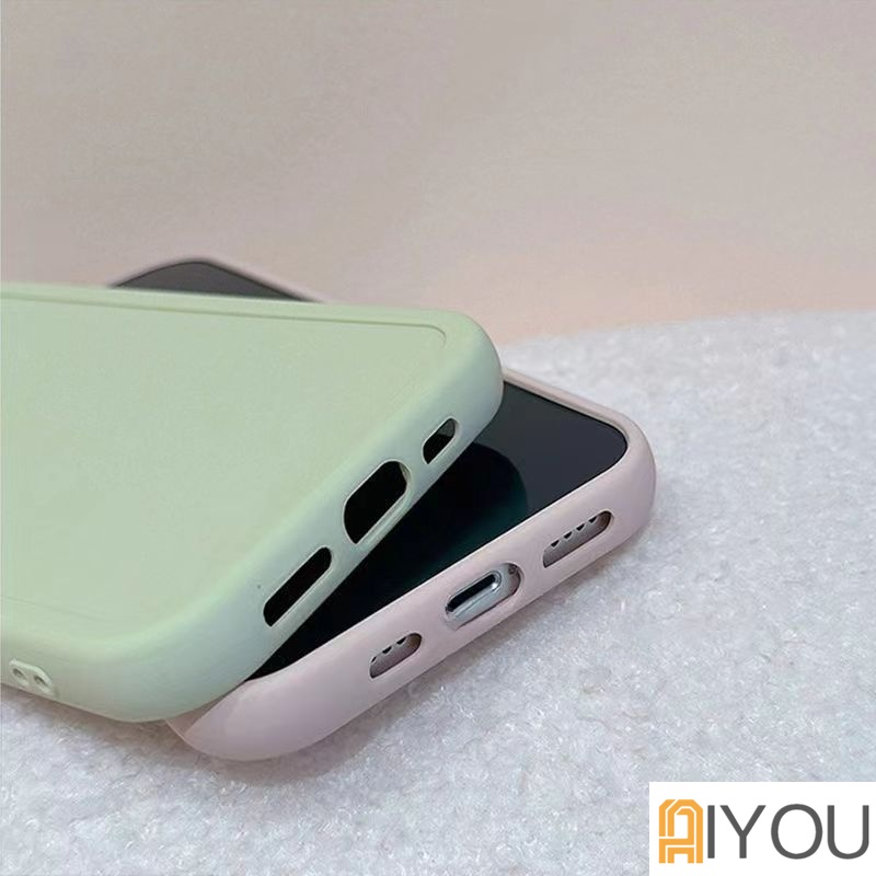 IPHONE Casing Ponsel Silikon Cair Warna Permen Kompatibel Untuk Iphone14 13 12 11 Pro Max X XR 8 7 Plus Halus Ultra Hybrid Lembut TPU Back Cover