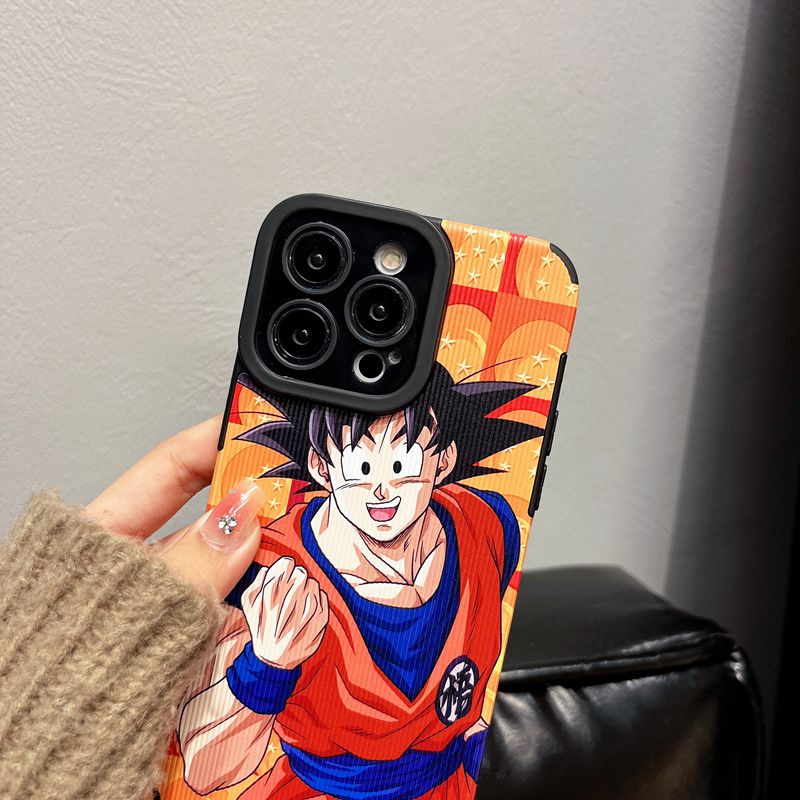 Lamb Skin Anime Son-Goku KAKAROT Cool Soft Case IPhone 7 Plus 8 Plus X XS XR XS Max 11 13 12 14 PRO Max 14 Plus SE Phone Case Girl Men Man' Fashion