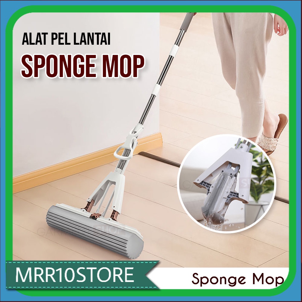Alat Pel Set Peras Tarik Praktis Karet Pembersih Pelan Pengering Lantai Sodok Pel Busa Serbaguna