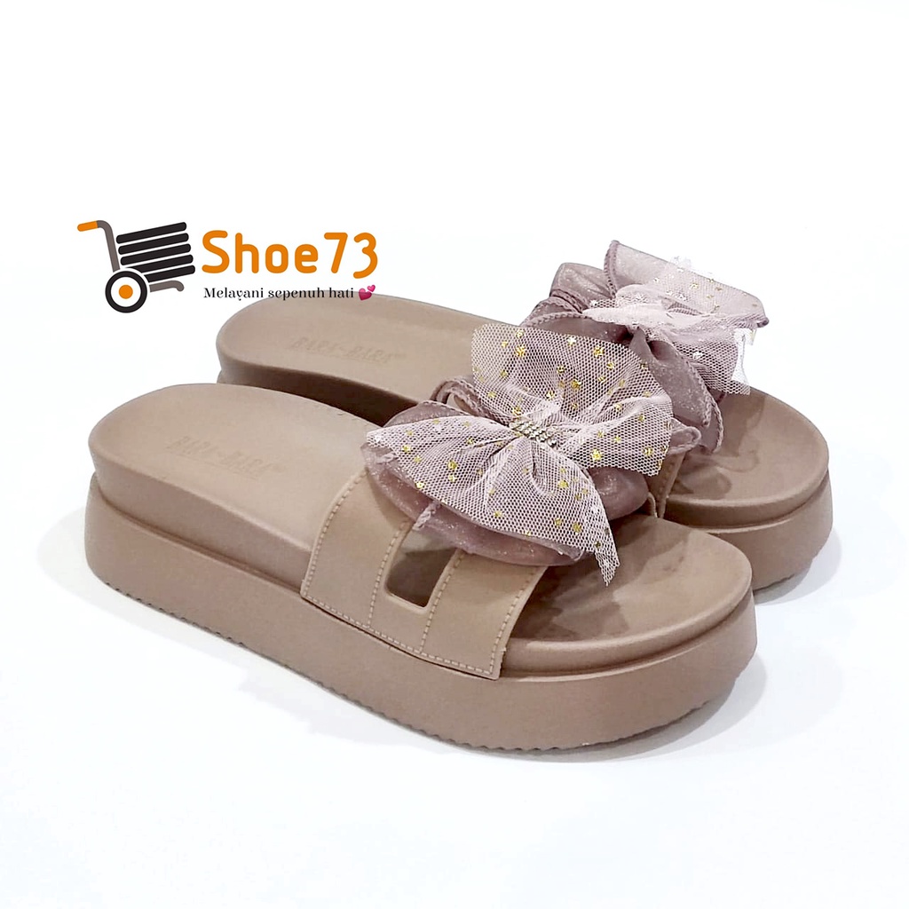 BARA-BARA 219 V-13 SIZE 36-40 ORIGINAL | Sandal Wedges Selop Jelly Pita Wanita | Sendal Kokop Impor